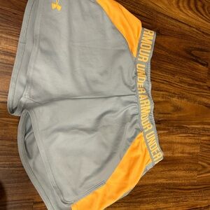Under Armour Gray and Orange Athletic Shorts